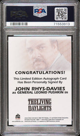 2012 James Bond 50th Anniv Series 2 Autograph John Rhys-Davies LE Auto PSA 10